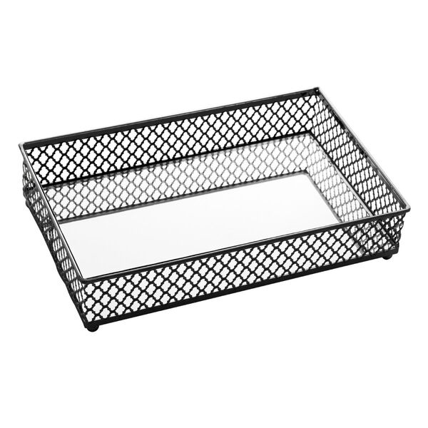 Bandeja Decorativa Espelhada De Metal Barcelona 21x13x5cm - W