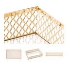 Bandeja Decorativa Espelhada Dourada Em Metal Barcelona 21x13