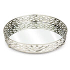 Bandeja Decorativa Espelhada Grande - Redonda Prateada 29cm