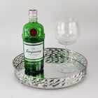 Bandeja Decorativa Espelhada Grande - Redonda Prateada 29cm