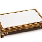 Bandeja Decorativa Espelhada Madeira Luxo Envernizada Para Sa