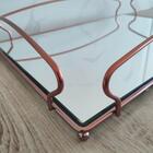 Bandeja Decorativa Espelhada Retangular Grande 45cm Rose Gold