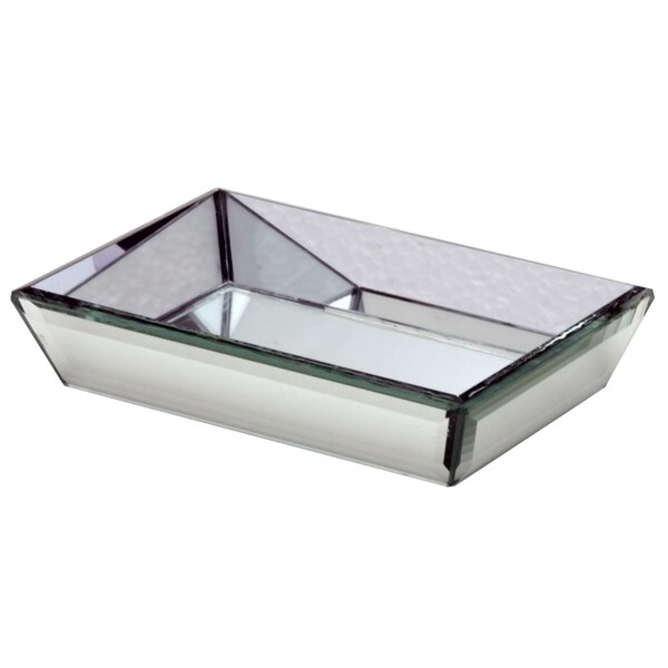 Bandeja Decorativa Espelhada Retangular - Vidro Martelado 15cm