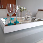 Bandeja Decorativa Flutuante Espelho 50x30 Branca