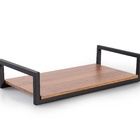 Bandeja Decorativa Frame 27cm Aço E Mdf Suporte Para Objetos