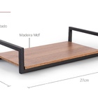 Bandeja Decorativa Frame 27cm Aço E Mdf Suporte Para Objetos