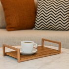 Bandeja Decorativa Frame 27cm Aço E Mdf Suporte Para Objetos