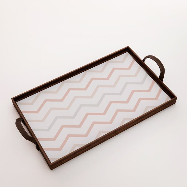 Bandeja Decorativa Grande Chevron - 45x30cm Preta
