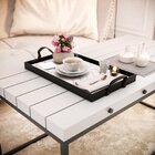 Bandeja Decorativa Grande Chevron - 45x30cm Preta