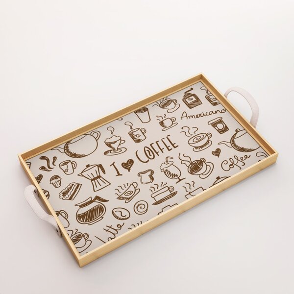 Bandeja Decorativa Grande Coffe - 45x30cm Clara