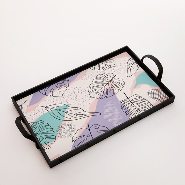 Bandeja Decorativa Grande Costela De Adão E Folhas - 45x30cm