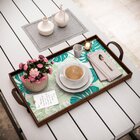 Bandeja Decorativa Grande Costela De Adão Tons De Verde - 45x