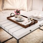 Bandeja Decorativa Grande Flor E Ramo - 45x30cm Marrom