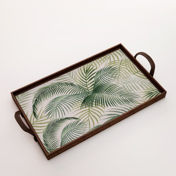 Bandeja Decorativa Grande Folha De Palmeira - 45x30cm Marrom