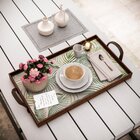 Bandeja Decorativa Grande Folha De Palmeira - 45x30cm Marrom