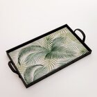 Bandeja Decorativa Grande Folha De Palmeira - 45x30cm Preta