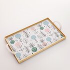 Bandeja Decorativa Grande Folhas Abstrata - 45x30cm Clara