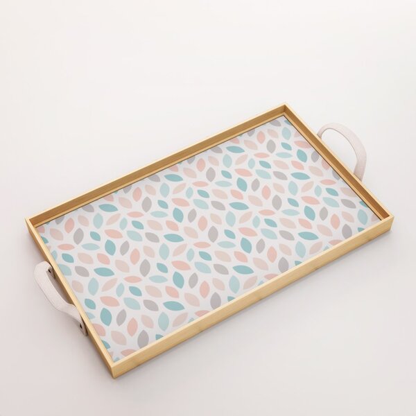 Bandeja Decorativa Grande Folhas Coloridas - 45x30cm Clara
