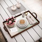 Bandeja Decorativa Grande Montanha Abstrata - 45x30cm Marrom