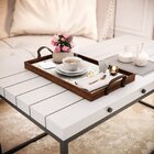 Bandeja Decorativa Grande Ramos Coloridos - 45x30cm Marrom