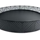 Bandeja Decorativa Grande Redonda Preta De Metal Trabalhada