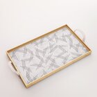 Bandeja Decorativa Grande Traços Geométrico - 45x30cm Clara