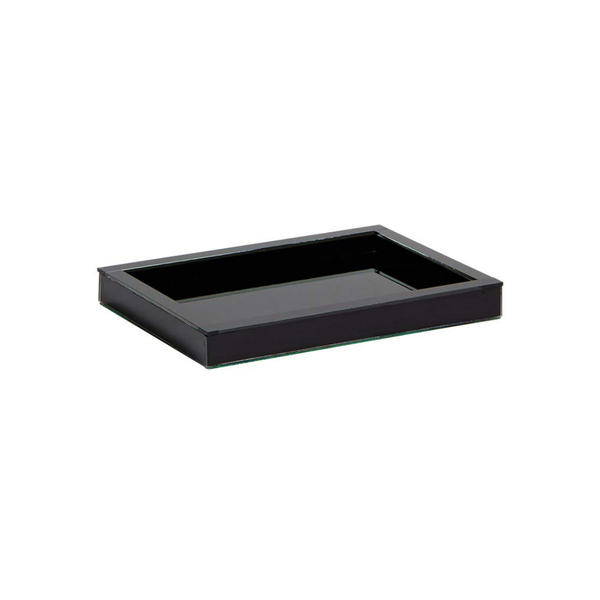 Bandeja Decorativa Laqueada Vidro Preto Luxo Sala Quarto Gran