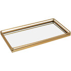 Bandeja Decorativa Lavabo Espelhado Metal 2x14x27cm Dourado