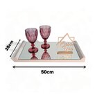 Bandeja Decorativa Liz Espelho Cristal 50x28 Off White