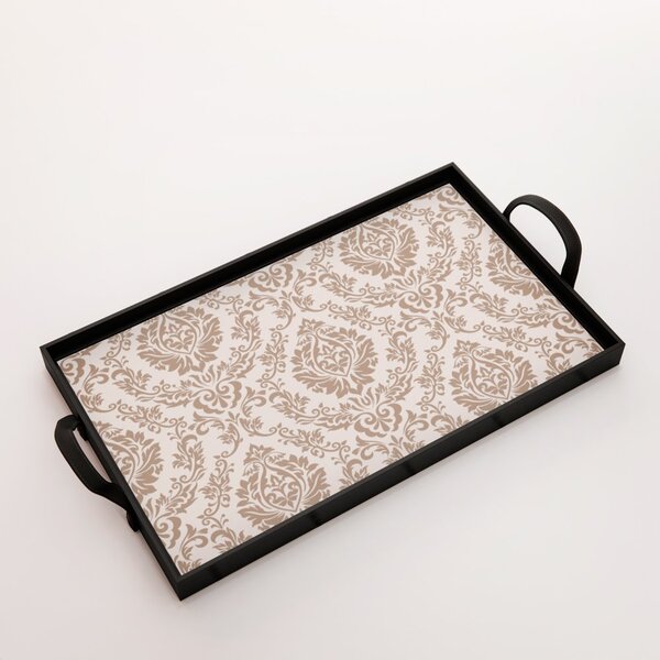 Bandeja Decorativa Média Arabesco - 40x28cm Preta
