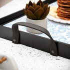 Bandeja Decorativa Média Arabesco Azul - 40x28cm Preta