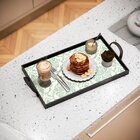 Bandeja Decorativa Média Arabesco Verde - 40x28cm Preta