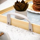 Bandeja Decorativa Média Azul Com Flores Brancas - 40x28cm Cl