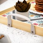 Bandeja Decorativa Média Azulejo Com Flores - 40x28cm Clara