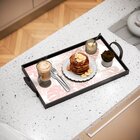 Bandeja Decorativa Média Costela De Adão Rose - 40x28cm Preta