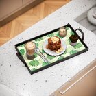 Bandeja Decorativa Média Costela De Adão Verde - 40x28cm Preta