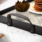 Bandeja Decorativa Média Floral - 40x28cm Preta