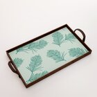 Bandeja Decorativa Média Folha De Palmeira Verde - 40x28cm Ma