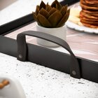 Bandeja Decorativa Média Folhas Rosa Envelhecido - 40x28cm Pr