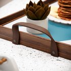 Bandeja Decorativa Média Forma Geométrica - 40x28cm Marrom