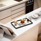 Bandeja Decorativa Média Geométrica Gold - 40x28cm Preta