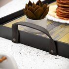 Bandeja Decorativa Média Madeira Amarelo Pátina - 40x28cm Pre