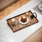 Bandeja Decorativa Média Madeira Rústico - 40x28cm Marrom