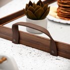 Bandeja Decorativa Média Marmorizada Gold - 40x28cm Marrom