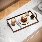 Bandeja Decorativa Média Marmorizada Gold - 40x28cm Marrom