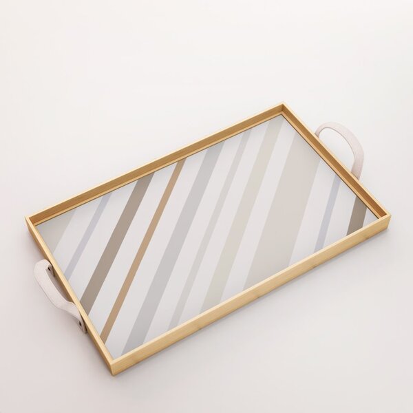 Bandeja Decorativa Média Tons Bege - 40x28cm Clara