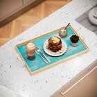 Bandeja Decorativa Média Vintage Madeira Azul - 40x28cm Clara