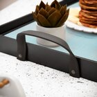 Bandeja Decorativa Média Vintage Madeira Azul Claro - 40x28cm