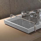 Bandeja Decorativa Off White Com Alça Prateada