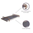 Bandeja Decorativa Off White Espelhada - Alça Cobre